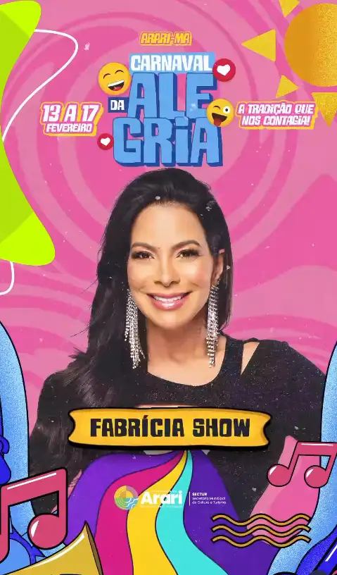 Vem mais show por aí! Fabrícia Show é atração confirmada!