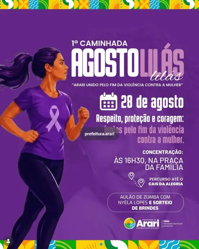 Arari unida pelo fim da violência contra a mulher!