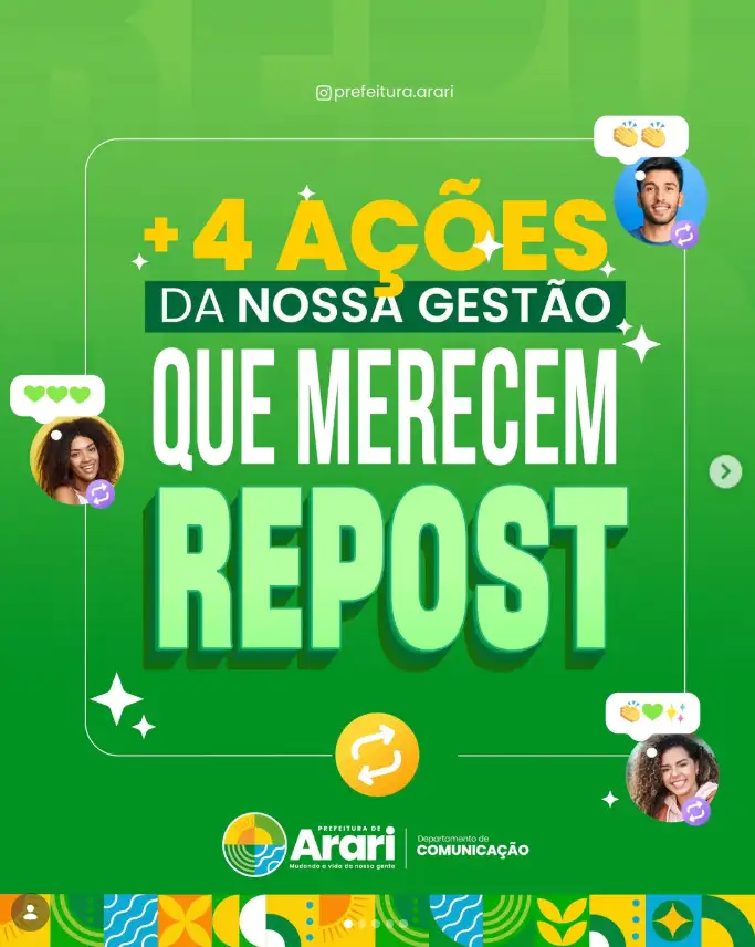 +4 AÇÕES DA NOSSA GESTÃO QUE MERECEM REPOST
