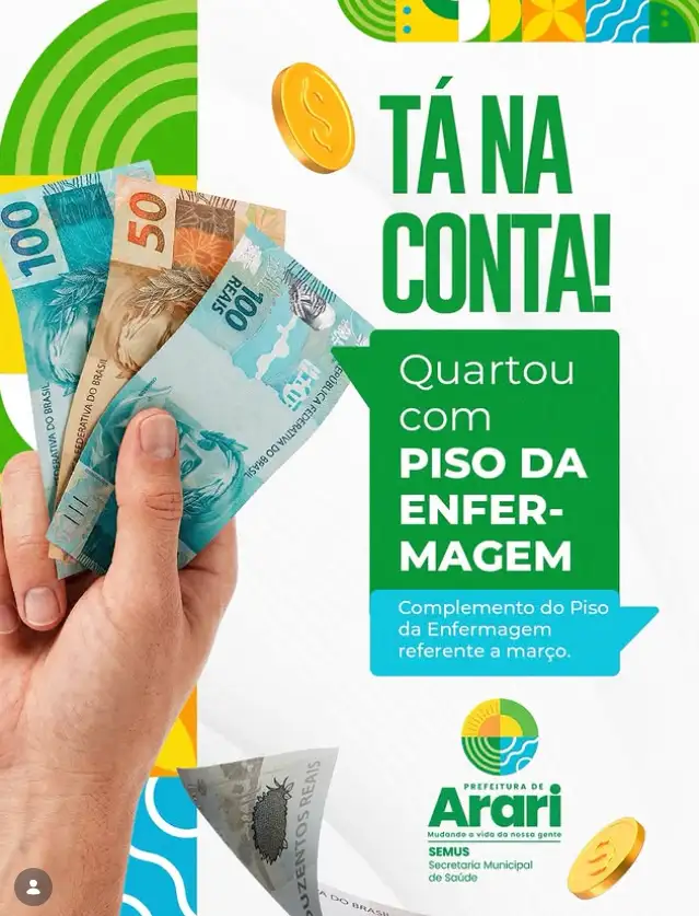 Tá na conta! 💸💉 Quartou com dinheiro na conta, pagamento do piso da enfermagem garantido!