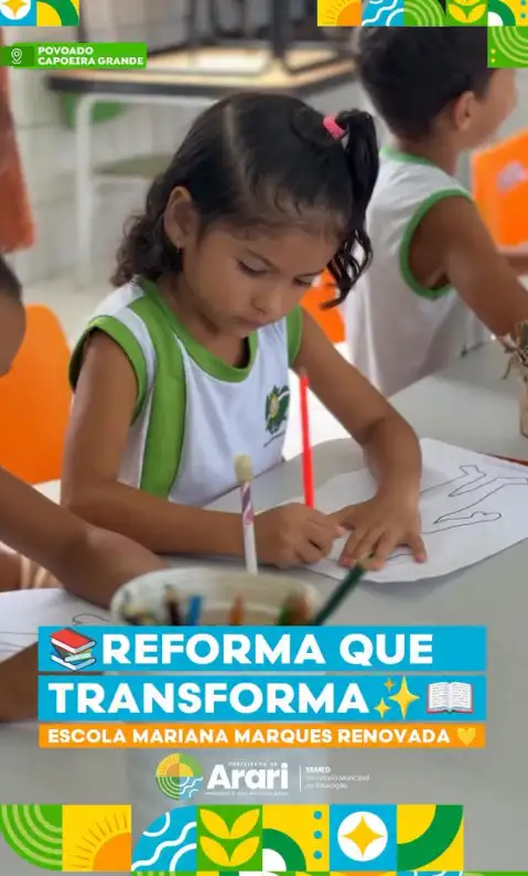 Reforma que Transforma: Escola Mariana Marques Renovada 💛 📍 Povoado Capoeira Grande.