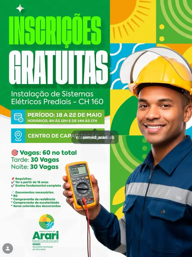 INSCRIÇÕES GRATUITAS.