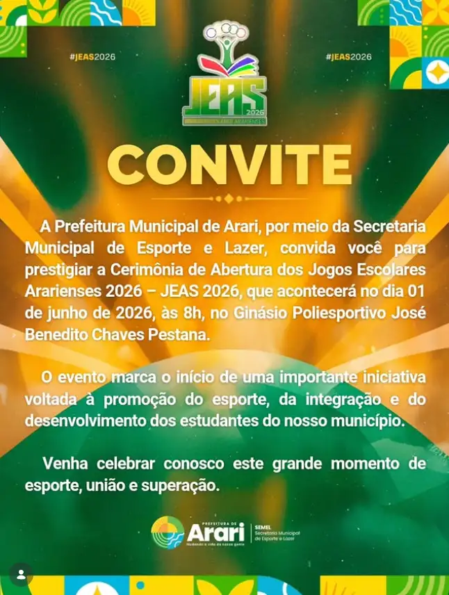 O maior evento esportivo estudantil de Arari está chegando!