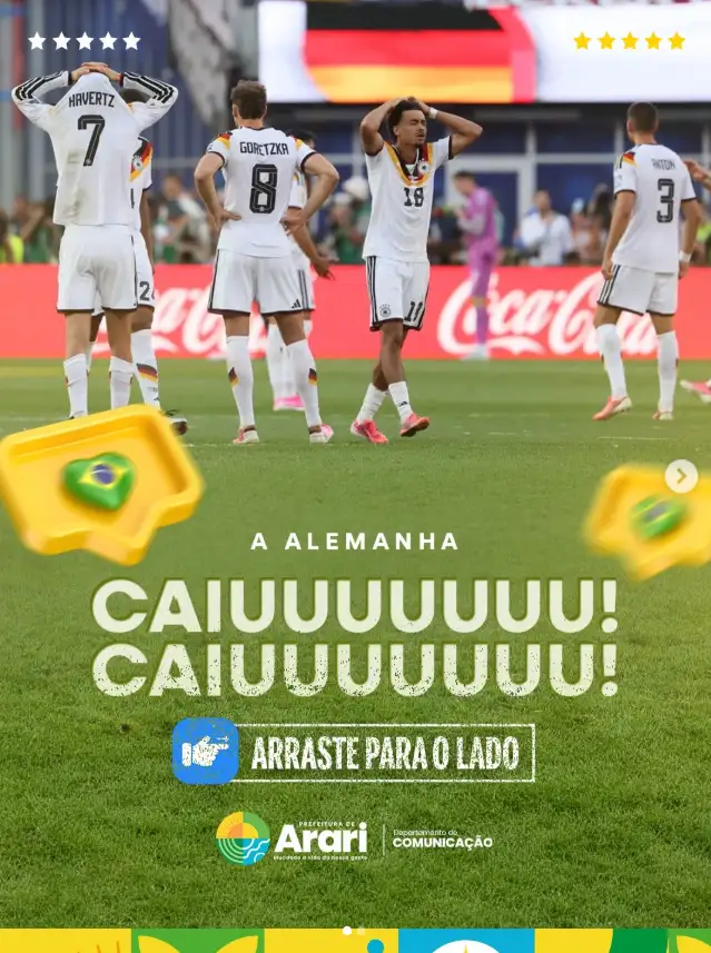 A Alemanha caiu... e a internet não perdoou! 🤣 E hoje a comemoração é em dobro: tem alegria no futebol e salário na con