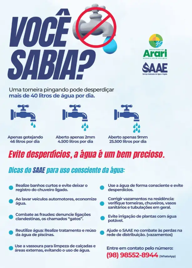Água é um bem precioso, e cada gota conta!