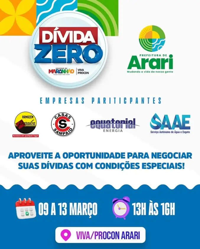 DÍVIDA ZERO: oportunidade para limpar o nome!