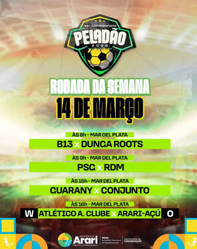 4ª Rodada do Peladão 2026!
