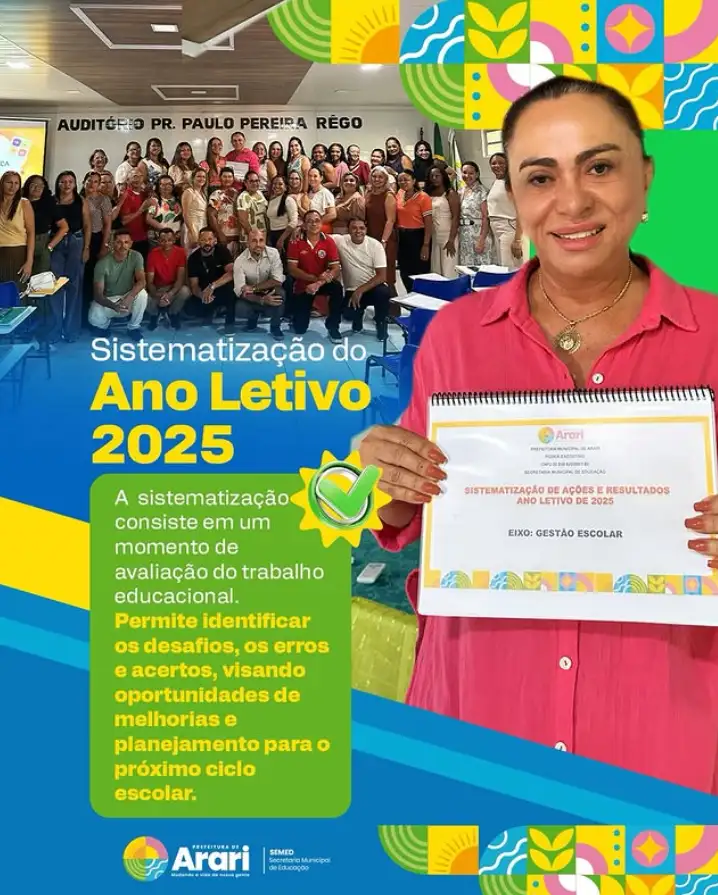 Prefeitura de Arari, por meio da Secretaria Municipal de Educação, realiza nos dias 5 e 6 de janeiro a Sistematização do